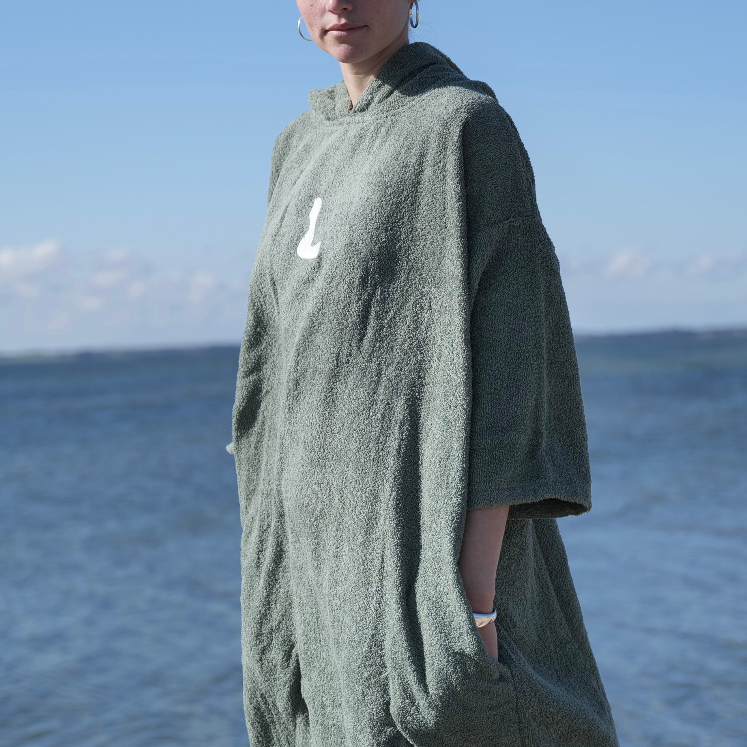 Poncho voksen - Dusty Green