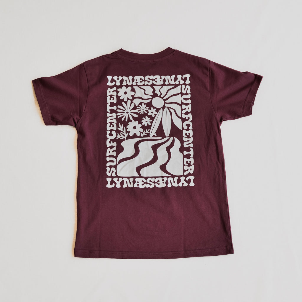 Summer View Kids T-shirt - Burgundy / Hvid