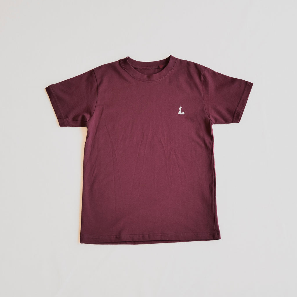 Summer View Kids T-shirt - Burgundy / Hvid